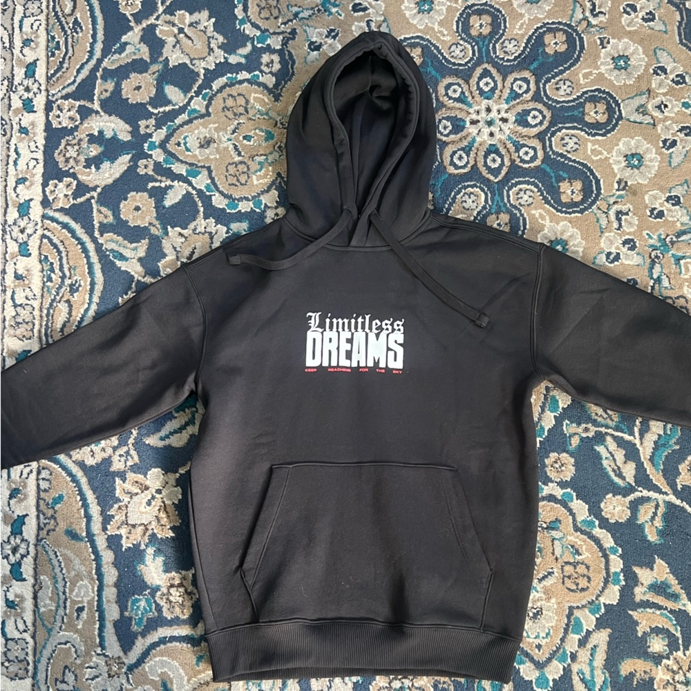 Free Planet Black Hoodie with Graphic Print
